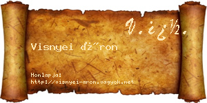 Visnyei Áron névjegykártya