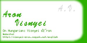 aron visnyei business card